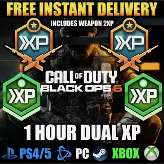 Call of Duty: Black Ops 6 - 1 Hour Dual XP (1 Hour Double Rank 2XP + 1 Hour Double Weapon 2XP)