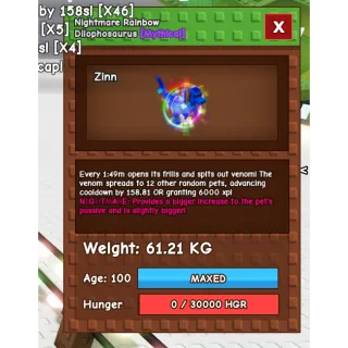 Rainbow Hatched Nightmare Dilo