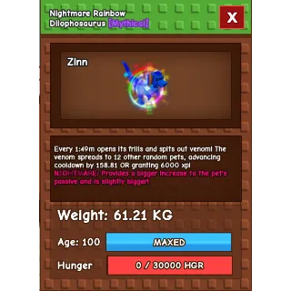 Rainbow hatched nightmare dilo