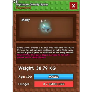 NIGHTMARE GHOSTLY SPIDER