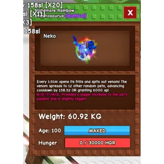 Rainbow hatched nightmare dilo