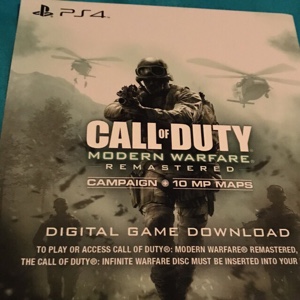 call of duty modern warfare ps4 digital code