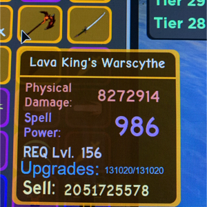 Gear Lava King S Warscythe In Game Items Gameflip - roblox dungeon quest lava king