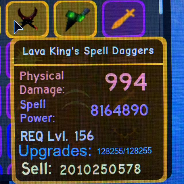 Gear Lava King S Spell Dagger In Game Items Gameflip - roblox dungeon quest legendary spells