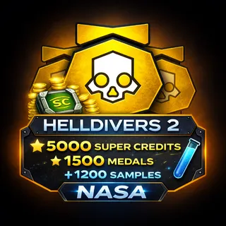 HELLDIVERS 2  5000 Super Credits + 1500 medals + 1200 Samples