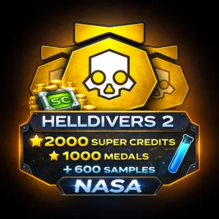 HELLDIVERS 2  2000 Super Credits + 1000 medals + 600 Samples