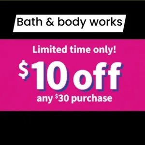 Bath and body works 10 off 30