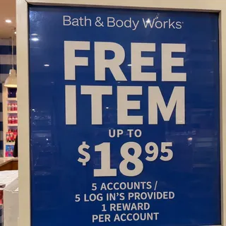 Bath and body works 5 rewards 18.95 (1 PER ACCOUNT)