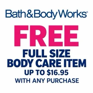 Bath and body works free body care item up to 16.95 w purchase 