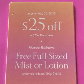 Victoria secret pink 25 off 75 + free mist or lotion 