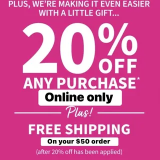 Bath and body works 20% off ONLINE ONLY + free ship
