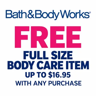 Bath and body works free body care item up to 16.95 w purchase 