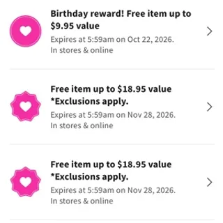 Bath and body works free rewards 