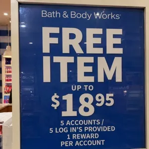 Bath and body works 5 rewards 18.95 (1 PER ACCOUNT)