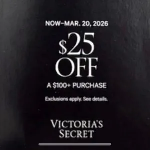 Victoria secret $25 off $100 ONLINE ONLY