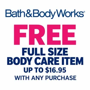 Bath and body works free body care item up to 16.95 w purchase 
