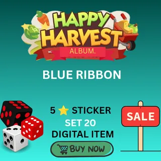 Blue ribbon 5 star sticker monopoly go