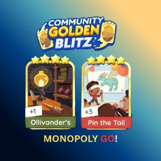 Ollivander's or Pin the tail 4 star sticker golden blitz monopoly go (choose 1 PC)