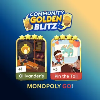 Ollivander's or Pin the tail 4 star sticker golden blitz monopoly go (choose 1 PC)