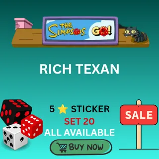 Rich texan 5 star sticker monopoly go