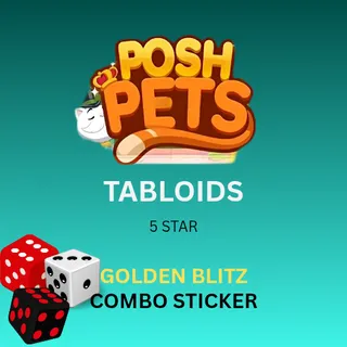 Tabloids 5 star sticker golden blitz monopoly go