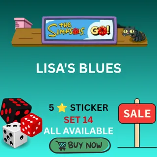 Lisa's Blues 5 star sticker monopoly go