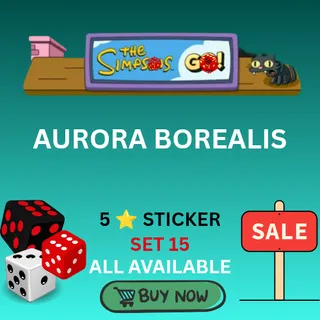 Aurora Borealis 5 star sticker monopoly go