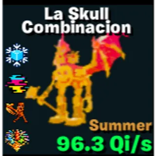  La Skull Combinacion🔥🔥🔥🔥 96.3Qi/s MAX LEVEL 250  5 traits - Fortnite Steal the Brainrot