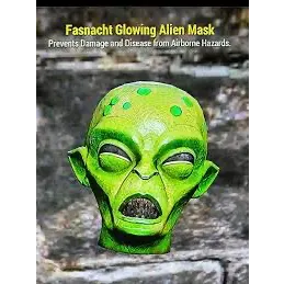 Glowing alien mask