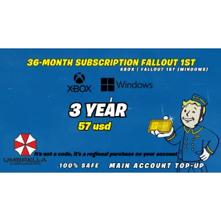 Fallout 1st  3 years
