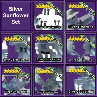 Silver Sunflower Set - Garden Tower Defense