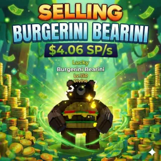 Lucky Burgerini Bearini 4.06SP/s | Escape Tsunami For Brainrots | Max LV