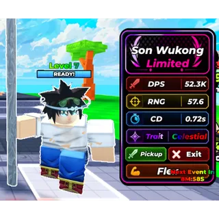 Son Wukong Limited 52.3K DPS - Defend Ur Base With Anime