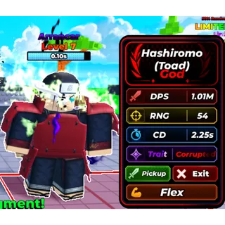 Arrancar Hashiromo (Toad) God 1.01M DPS - Defend Ur Base With Anime