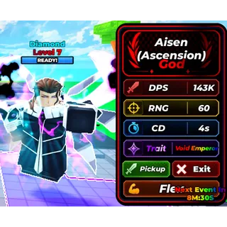 Diamond Aisen (Ascension) God 143K DPS - Defend Ur Base With Anime