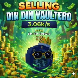 x3 Lucky Din Din Vaultero 3.06k/s | Escape Tsunami For Brainrots | LV 175