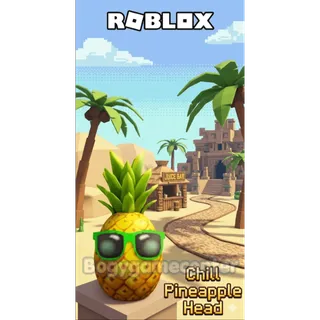 Roblox Chill Pineapple Head (Hat) (Normal Rated) (Tropical Resort Tycoon: Ultimate Vacation Roblox Series 12 Multipack)