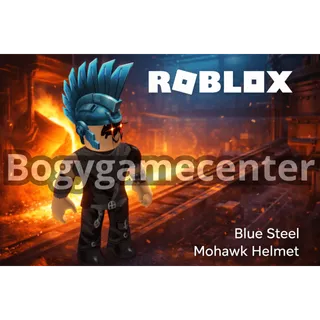 Roblox – Blue Steel Mohawk Helmet (Hat) (Uncommon Rated) (Microsoft Rewards)