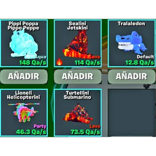Tralaledon + 4 Brainrots - GO UP FOR BRAINROTS