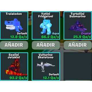 Tralaledon + 4 Brainrots - GO UP FOR BRAINROTS 
