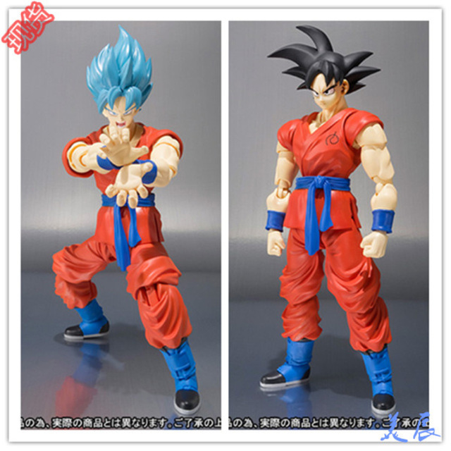 Shf Dragon Ball Super Saiyan Blue Goku Action Figures Blue Hair