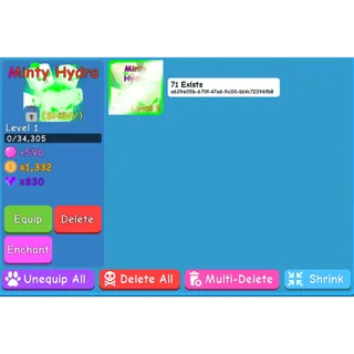 Shiny Minty Hydra - BGS / BUBBLE GUM SIMULATOR