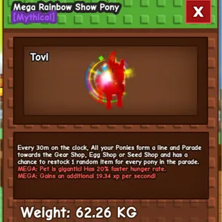 RAINBOW HATCHED SHOWPONY