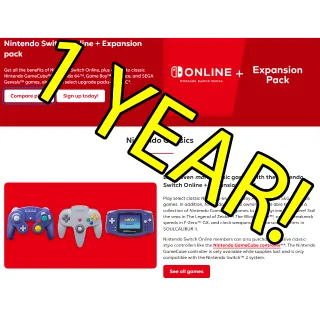 10 Mths of Nintendo Switch Online + Expansion Pack (Via Family Plan)
