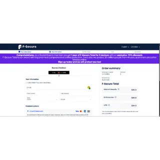 F Secure Toal Online Security 70% Cupom