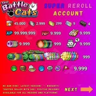 Super reroll / gacha Battle Cats account [Android/iOS] [All regions]