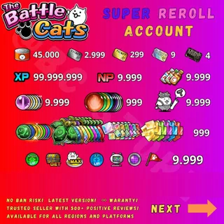 Super reroll / gacha Battle Cats account [Android/iOS] [Global/EN]