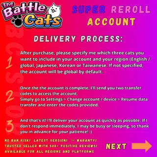 Super reroll / gacha Battle Cats acc0unt [Android/iOS] [All regions]