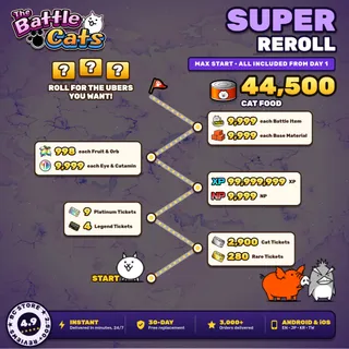 Super reroll / gacha Battle Cats account [Android/iOS] [Global/EN]