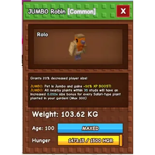 collossal/godly jumbo robin max 103kg (cheapest)